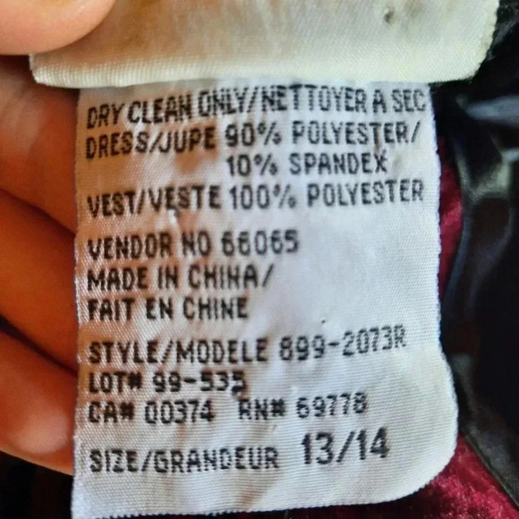 Northern Traditions 90s Folklore Holidays Red And Black Velvet Maxi Dress Medium - Picture 10 of 10